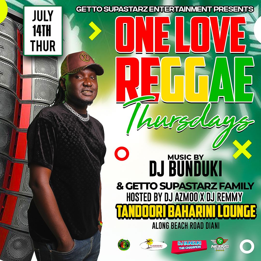 ONE LOVE REGGAE THURSDAYS 14th JULY @TANDOORI BAHARINI LOUNGE